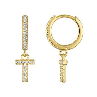 Kids' Junior Jewels 14k Gold Over Silver Initial Dangle Earrings