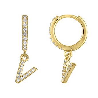 Kids' Junior Jewels 14k Gold Over Silver Initial Dangle Earrings