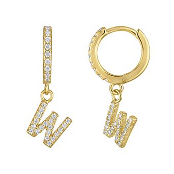 Kids' Junior Jewels 14k Gold Over Silver Initial Dangle Earrings