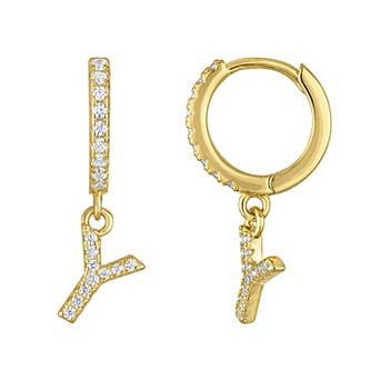 Kids' Junior Jewels 14k Gold Over Silver Initial Dangle Earrings