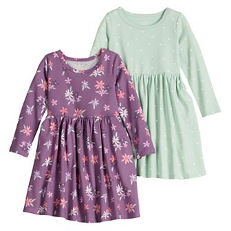 Baby & Toddler Girl Jumping Beans® 2 pk Long Sleeve Jersey Dress