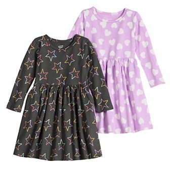 Baby & Toddler Girl Jumping Beans® 2 pk Long Sleeve Jersey Dress