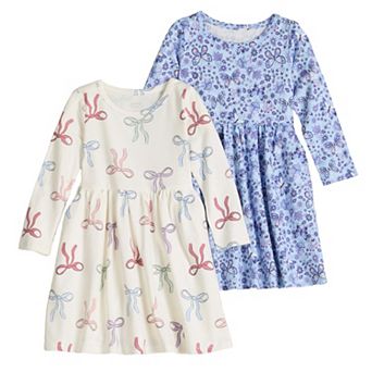 Baby & Toddler Girl Jumping Beans® 2 pk Long Sleeve Jersey Dress