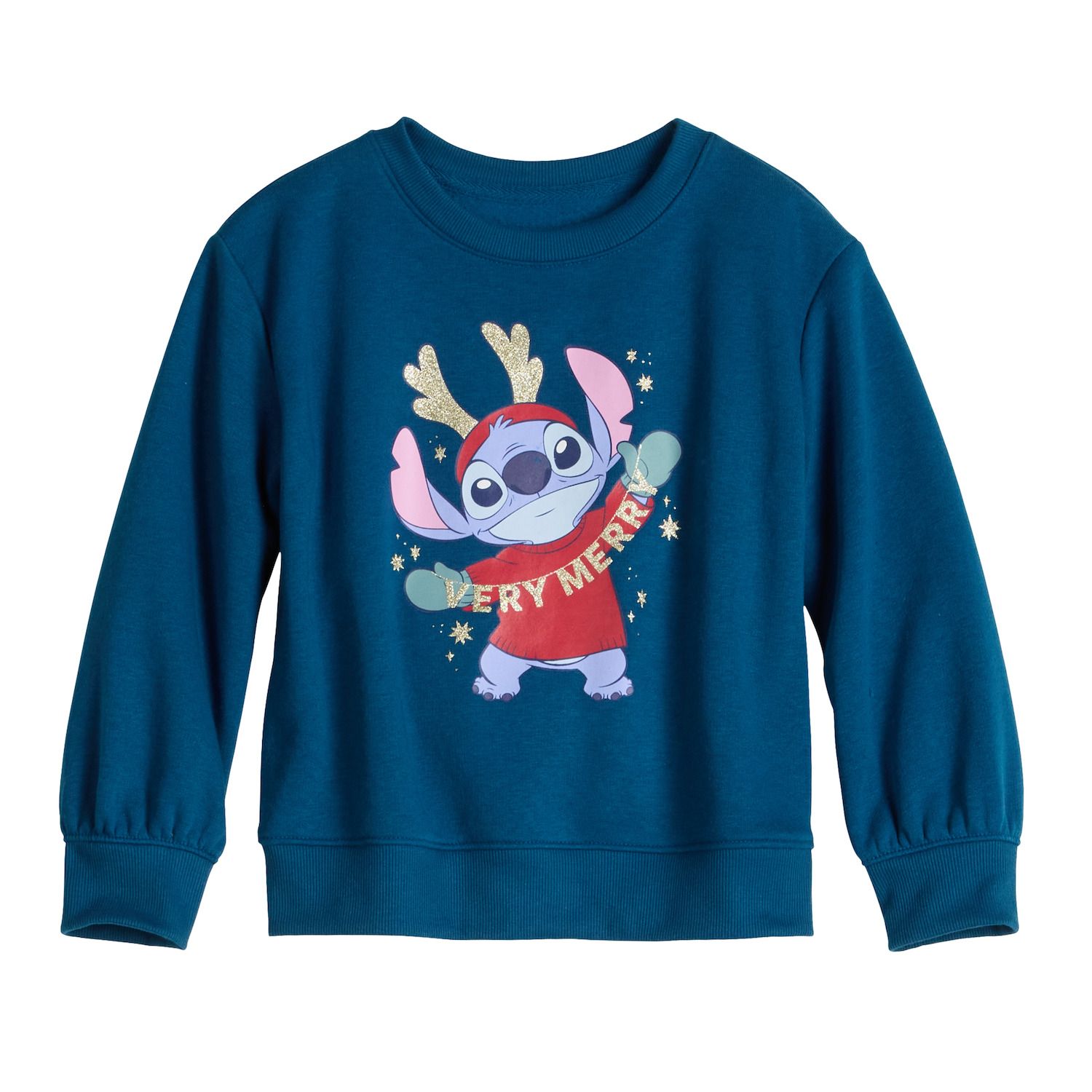 Толстовка Disney's Core Fleece Crewneck для девочек, цвет: Бирюзовый — фото 1