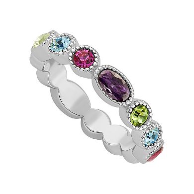 PRIMROSE Beaded Multi Color Crystal Infinity Ring