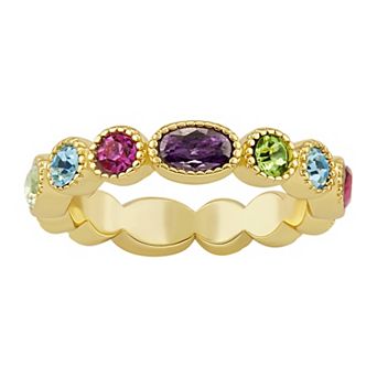 PRIMROSE Beaded Multi Color Crystal Infinity Ring