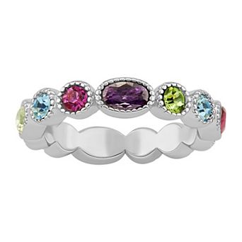 PRIMROSE Beaded Multi Color Crystal Infinity Ring
