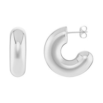 PRIMROSE Polished Chunky C-Hoop Earrings