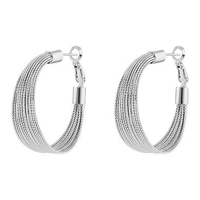 PRIMROSE Textured Multi Row Hoop Earrings