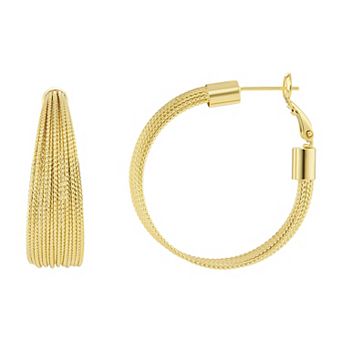 PRIMROSE Textured Multi Row Hoop Earrings