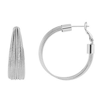 PRIMROSE Textured Multi Row Hoop Earrings
