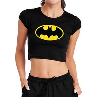 Juniors' DC Comics Batman Classic Logo Crop Graphic Tee