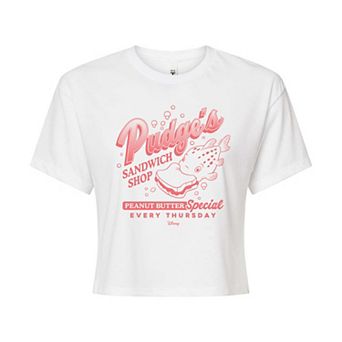 Disney's Lilo & Stitch Juniors' Pudge's Sandwich Shop Cropped Tee