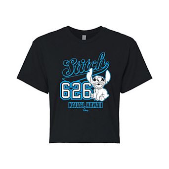 Disney's Lilo & Stitch Juniors' 626 Collegiate Cropped Tee