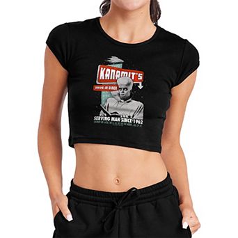 Juniors' The Twilight Zone Kanamit’s Diner Crop Graphic Tee