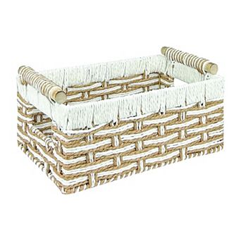 Extra Small Rectangular Paper Weave Storage Bin