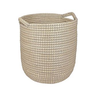 Round Seagrass Bin with Resin Handles