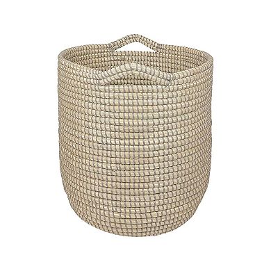 Round Seagrass Bin with Resin Handles