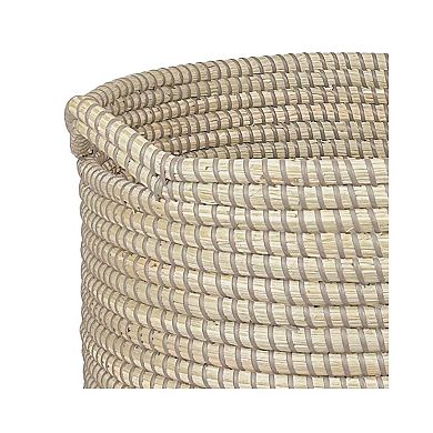 Round Seagrass Bin with Resin Handles