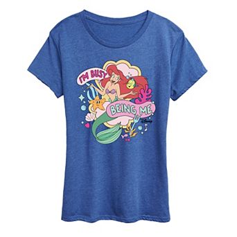 Disney's The Little Mermaid Ariel & Flounder Women's I'm Busy Being Me Graphic Tee