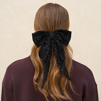Kitsch Oversized Bow Hair Clip - Spiderweb Design