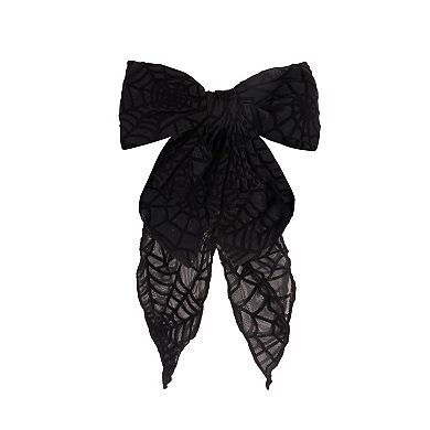 Kitsch Oversized Bow Hair Clip - Spiderweb Design