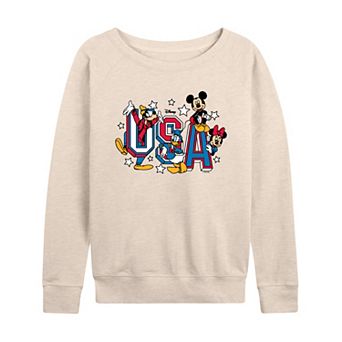 Disney's Mickey Mouse & Friends Women's USA French Terry Long Sleeve Tee