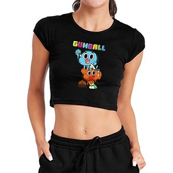 Juniors' The Amazing World of Gumball Crop Graphic Tee