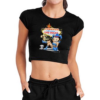 Juniors' Betty Boop Las Vegas Crop Graphic Tee