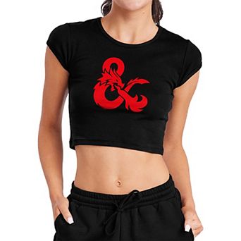 Juniors' Ampersand Classic Logo Crop Graphic Tee