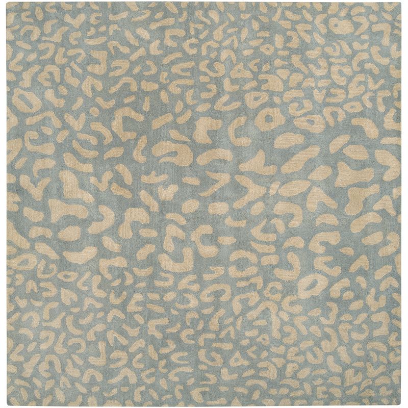 Decor 140 Athena Animal Print Wool Rug, Blue, 8Ft Sq