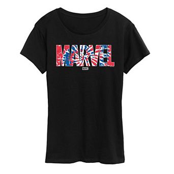 Women's Marvel Red White & Blue Tie Dye Graphic Tee