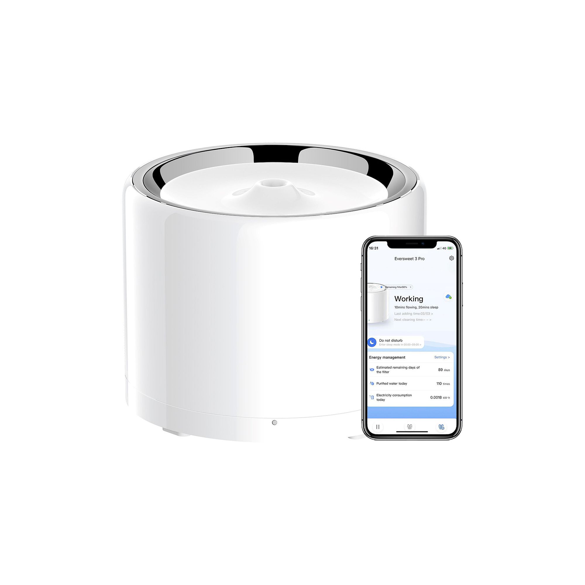 PETKIT Eversweet 3 Pro Water Fountain, White