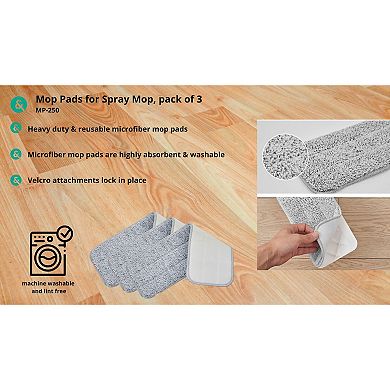Salav True & Tidy 3-pc. Mop Pad Set for SPRAY-250 Spray Mop