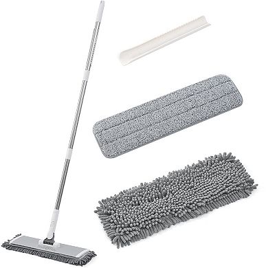 Salav True & Tidy Heavy Duty Wet and Dry Sweeper Mop & Mop Pad 4-pc. Set