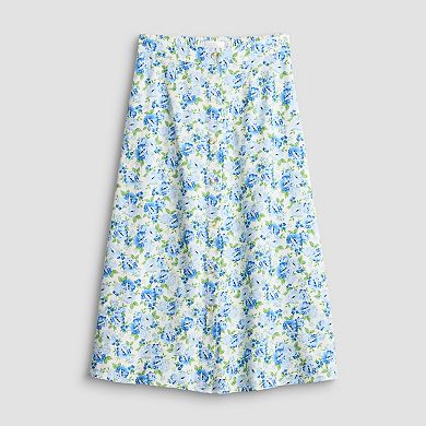 Petite LC Lauren Conrad Button Front Midi Skirt