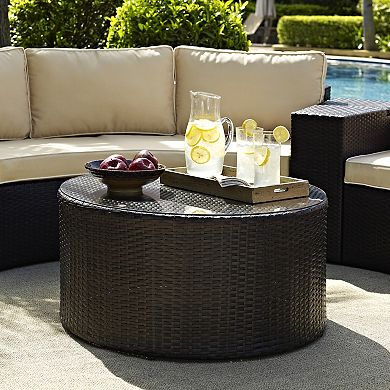 Crosley Furniture Catalina Outdoor Wicker Round Coffee Table