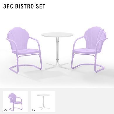 Crosley Furniture Tulip 3-pc. Outdoor Retro Bistro Set