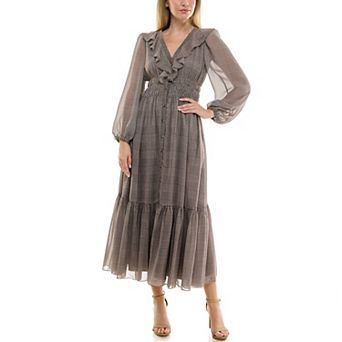 Women's Taylor Ruffle V-Neck Smocked Waist Dress