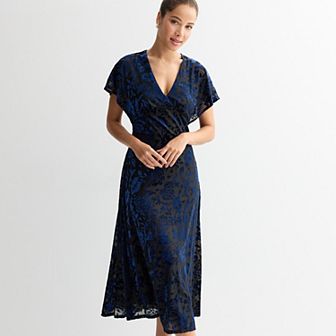 Women's Taylor V-Neck Velvet Burnout Dress