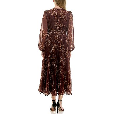 Women's Taylor V-Neck Pleated Midi Dress