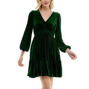 Women's Taylor Velvet V-Neck Mini Dress