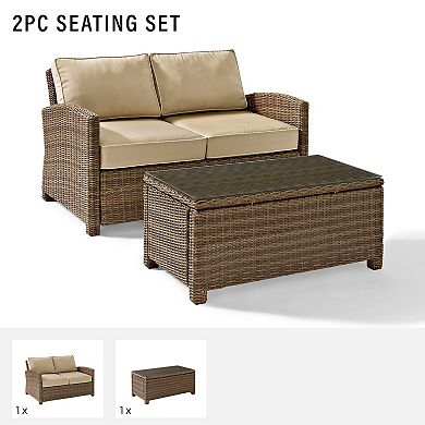 Crosley Furniture Bradenton 2-pc. Outdoor Wicker Loveseat Patio Furniture Set