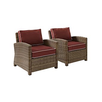 Crosley Furniture Bradenton 2 pc Outdoor Wicker Chair Set