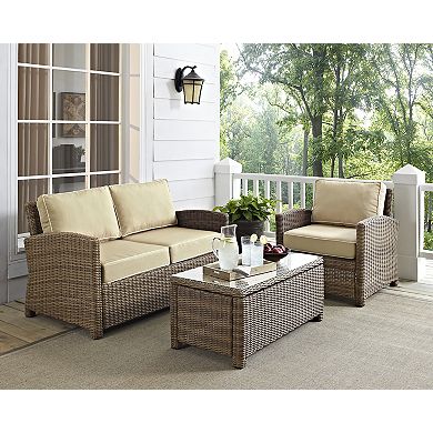 Crosley Furniture Bradenton 3-pc. Outdoor Wicker Loveseat Patio Furniture Set
