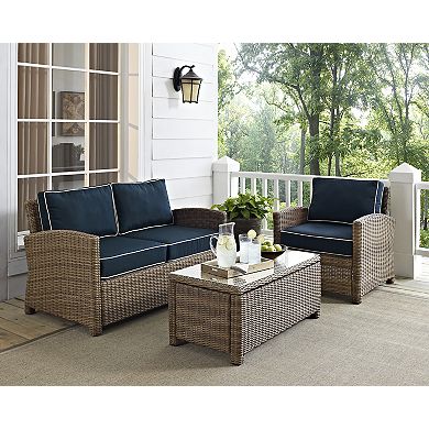 Crosley Furniture Bradenton 3-pc. Outdoor Wicker Loveseat Patio Furniture Set