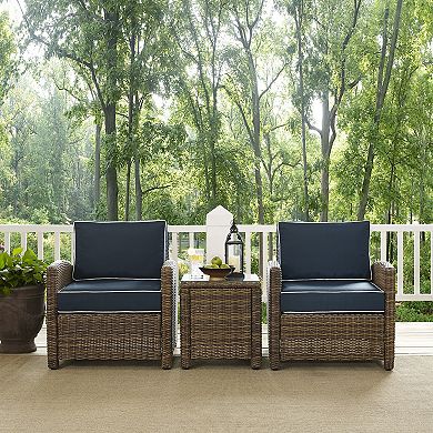 Crosley Furniture Bradenton 3-pc. Outdoor Wicker Chair & Side Table Set