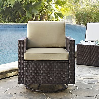 Crosley Furniture Palm Harbor Outdoor Wicker Swivel Rocker Chair