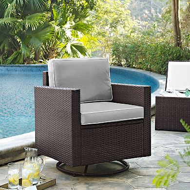Crosley Furniture Palm Harbor Outdoor Wicker Swivel Rocker Chair