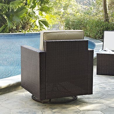 Crosley Furniture Palm Harbor Outdoor Wicker Swivel Rocker Chair